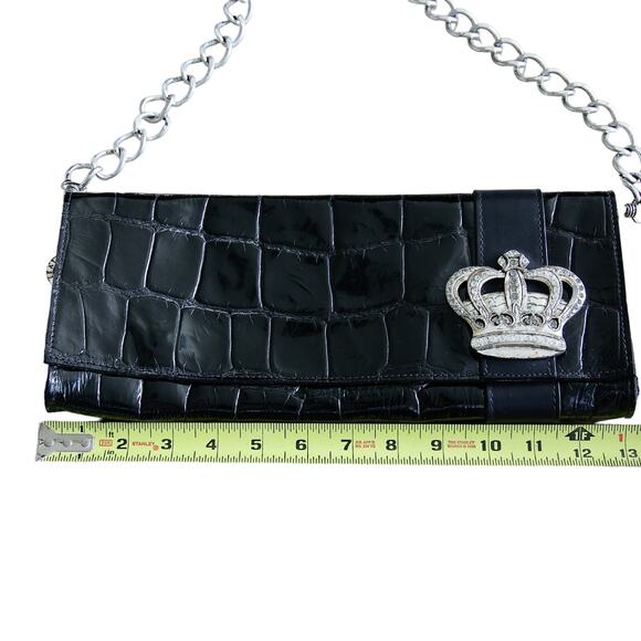 Leatherock Y2K chain strap Rhinestone and patent leather shoulderbag clutch - Picture 3 of 8